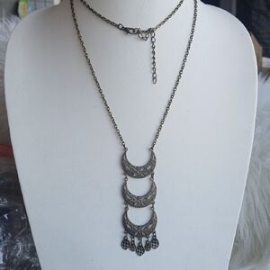 Paparazzi Antique Brass Crescent Necklace Long